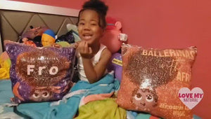 
                
                    Load and play video in Gallery viewer, 16x16 Flippable Sequin Pillow- Melanin
                
            