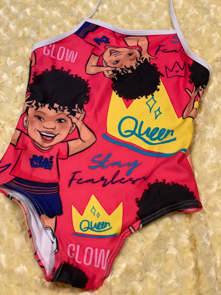
                
                    Load image into Gallery viewer, Pink Stay Fearless Queen Swimsuit
                
            